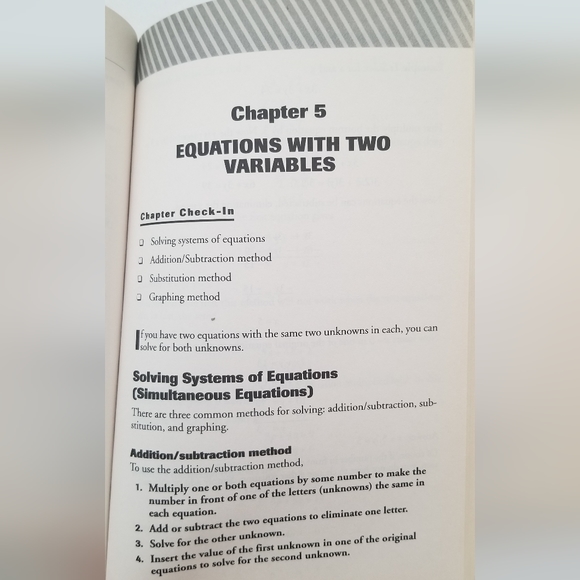 CliffsQuickReview Basic Math and Pre-Algebra, Algebra 1 - Picture 3 of 5